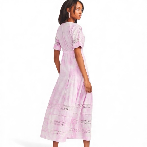 LoveShackFancy Dress Women's Small Edie Cotton Crochet Lace Maxi Boho New - Picture 4 of 16